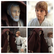 BEN: "There's nothing you could have done, Luke, had you been there. You'd have been killed, too, and the droids would be in the hands of the Empire." LUKE: "I want to come with you to Alderaan. There's nothing here for me now. I want to learn the ways of the Force and become a Jedi like my father." Ben looks at the boy with pride. They head back towards the speeder. #starwars #anhwt #starwarstoycrew #jbscrew #blackdeathcrew #starwarstoypix #starwarstoyfigs #toyshelf
